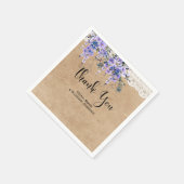 Rustieke Wisteria Floral Lace bruiloft dank u Servet (Hoek)