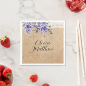 Rustieke Wisteria Floral Lace bruiloft dank u Servet (Insitu)