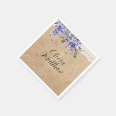 Rustieke Wisteria Floral Lace bruiloft dank u Servet (Hoek)