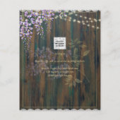 Rustieke Wisteria Houten Kant Lichtjes Trouwdatum  Flyer (Achterkant)