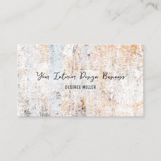 Rustieke  Wit Beige Verdrietige Textuur Visitekaartje (Voorkant)