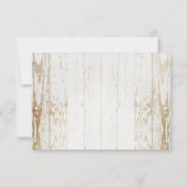 Rustieke wit houten zonnebloem bloem bruiloft RSVP Kaart (Achterkant)