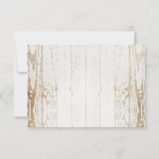 Rustieke wit houten zonnebloem bloem bruiloft RSVP Kaart (Achterkant)