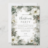 Rustieke witte anemoon kerstfeest kaart (Voorkant)