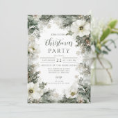 Rustieke witte anemoon kerstfeest kaart (Staand voorkant)