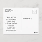 rustieke witte belettering bruiloft opslaan van de briefkaart (Achterkant)