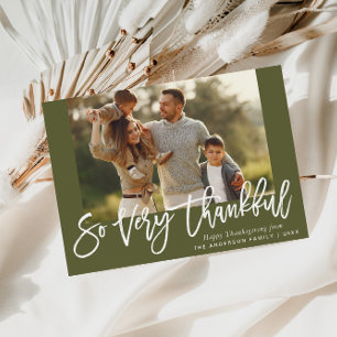 Rustieke witte belettering Happy Thanksgiving Card Briefkaart