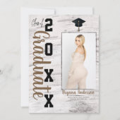 Rustieke witte berk Afstuderen foto bekendmaking Kaart (Voorkant)