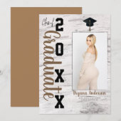 Rustieke witte berk Afstuderen foto bekendmaking Kaart (Voorkant / Achterkant)