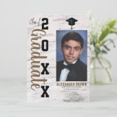 Rustieke witte berk Afstuderen foto bekendmaking Kaart (Staand voorkant)