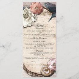 Rustieke Witte Berk Bloem- en Kolibrimenu Menu