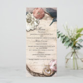 Rustieke Witte Berk Bloem- en Kolibrimenu Menu (Staand voorkant)