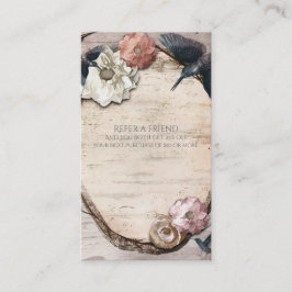 Rustieke witte berk kolibrie Verwijs een vriend Aanbevelingskaartje