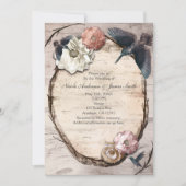 Rustieke witte berken bloem- en kolibris uitnodigi kaart (Voorkant)