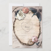 Rustieke witte berken bloemen- en kolibris uitnodi kaart (Achterkant)