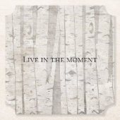 Rustieke witte berkenbomen kartonnen onderzetters (Voorkant)