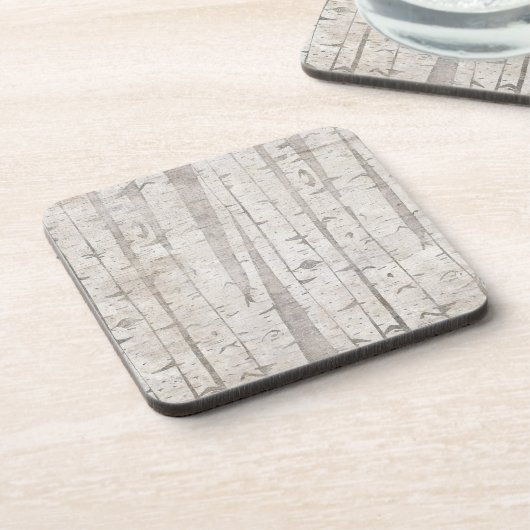 Rustieke witte berkenbomen onderzetter (Linkerzijde)