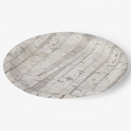 Rustieke witte berkenbomen papieren bordje (Gekanteld)