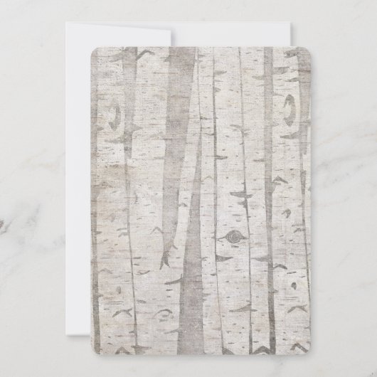 Rustieke Witte Berkenbomen Vrijgezellenfeest Kaart (Achterkant)