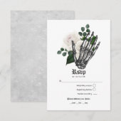 Rustieke Witte Bloem Gotische Bruiloft RSVP Kaartje (Voorkant / Achterkant)