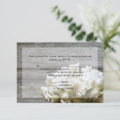 Rustieke witte bloemen Antwoorden Kaarten met menu (Staand voorkant)