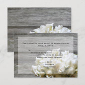 Rustieke witte bloemen Antwoorden Kaarten met menu (Voorkant / Achterkant)