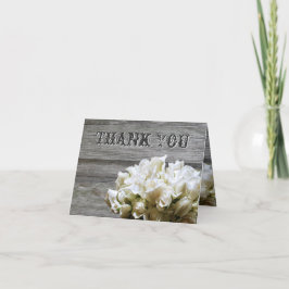 Rustieke Witte Bloemen Bedankkaartjes Bedankkaart