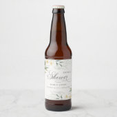 Rustieke Witte Bloemen Boeket Bruidsdouche Bier Etiket (Voorkant)