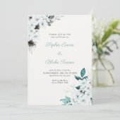 Rustieke Witte Bloemen Boho Off Witte Bruiloft Kaart (Staand voorkant)