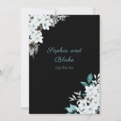 Rustieke Witte Bloemen Boho Zwarte Trouw Kaart (Achterkant)