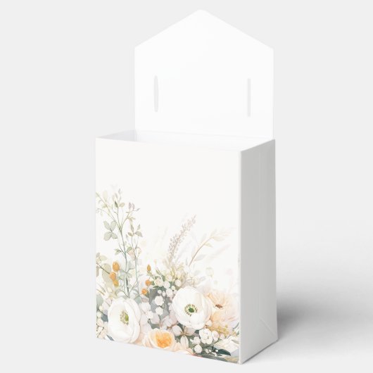 Rustieke witte bloemen bruiloft bedankdoosjes (Geopend)