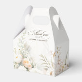 Rustieke witte bloemen bruiloft bedankdoosjes (Voorkant Zijde)