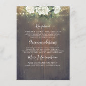 Rustieke witte bloemen bruiloft details informatie informatiekaartje (Voorkant)