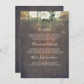 Rustieke witte bloemen bruiloft details informatie informatiekaartje (Voorkant / Achterkant)