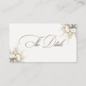 Rustieke witte bloemen bruiloft details informatiekaartje (Voorkant)