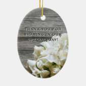 Rustieke witte bloemen bruiloft gunst Ornament (Achterkant)