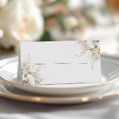 Rustieke witte bloemen bruiloft plaatskaartje