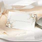 Rustieke witte bloemen bruiloft plaatskaartje