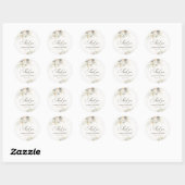 Rustieke witte bloemen dank u ronde sticker (Vel)
