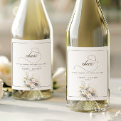 Rustieke witte bloemen juichen bruiloft wijn etiket