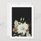 Rustieke witte bloemen met Pinecone Ion Zwart Kaart (Achterkant)