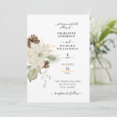 Rustieke Witte Bloemen met Pinecone Kaart (Staand voorkant)