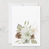 Rustieke Witte Bloemen met Pinecone Kaart (Achterkant)