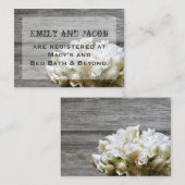 Rustieke witte bloemen register invoegen Kaarten (Voorkant / Achterkant)