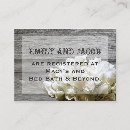 Rustieke witte bloemen register invoegen Kaarten (Voorkant)