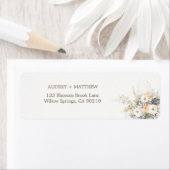 Rustieke witte bloemen retouradres etiket (Insitu)