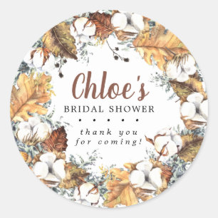 Rustieke witte bloemenrijke Herfst Vrijgezellenfee Ronde Sticker