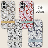 Rustieke witte bloemenschets geelgrijs aangepaste Case-Mate iPhone case