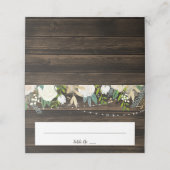 Rustieke witte bloemenstring lampjes bruiloft gevo plaatskaartje (Buitenkant ongevouwen)