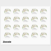 Rustieke witte bloemige Baby showers envelop afdic Ronde Sticker (Vel)